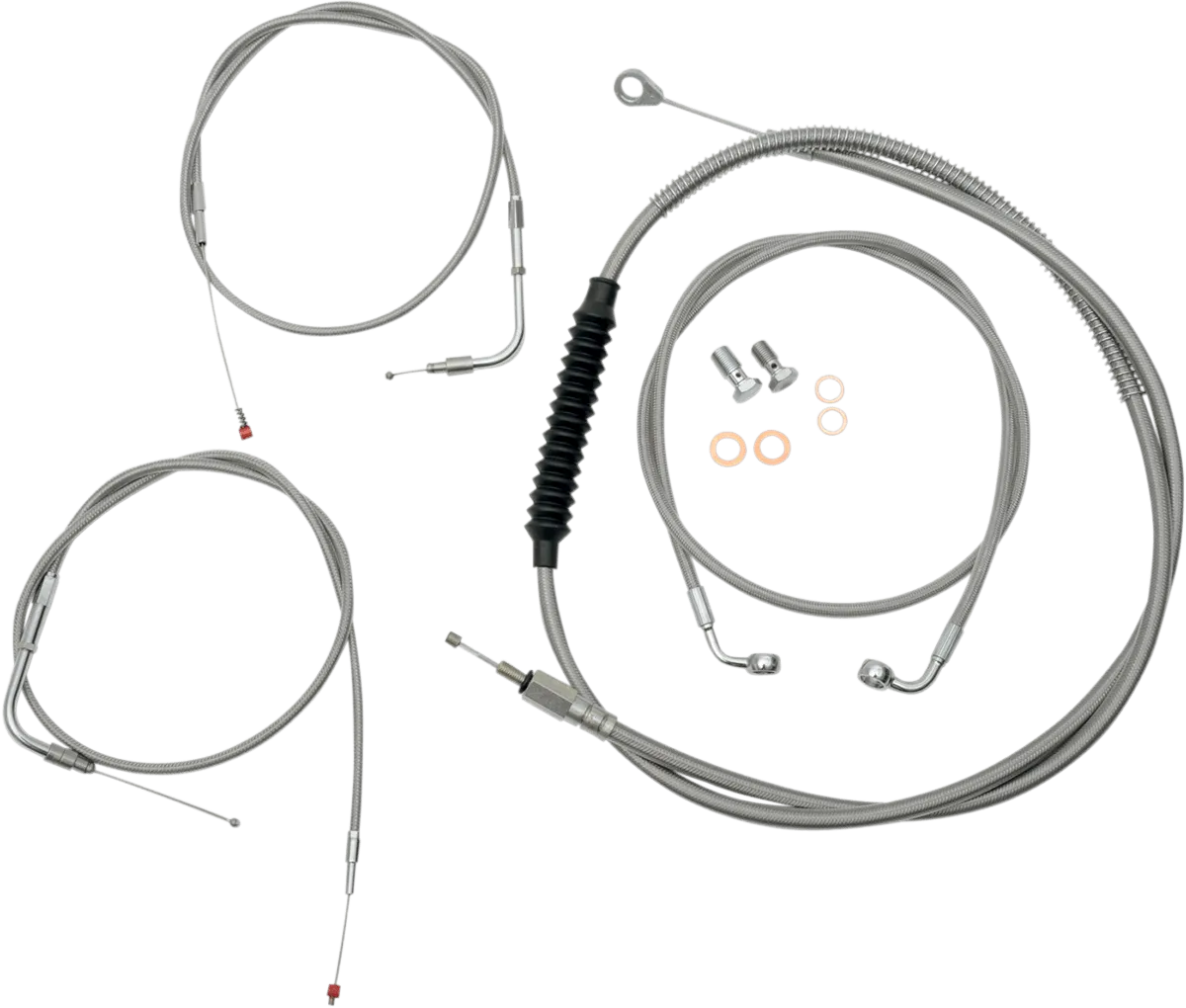 LA Choppers LA-8110KT-19 Cable/Brake Line Kit - 18-20in. Ape Hangers - Stainless Steel