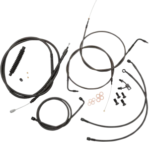 LA Choppers LA-8150KT-13M Cable/Brake Line Kit - 12in.-14in. Ape Hangers - Midnight