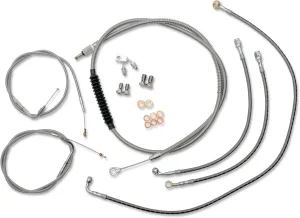 LA Choppers LA-8150KT-16 Cable/Brake Line Kit - 15-17in. Ape Hangers - Stainless Steel