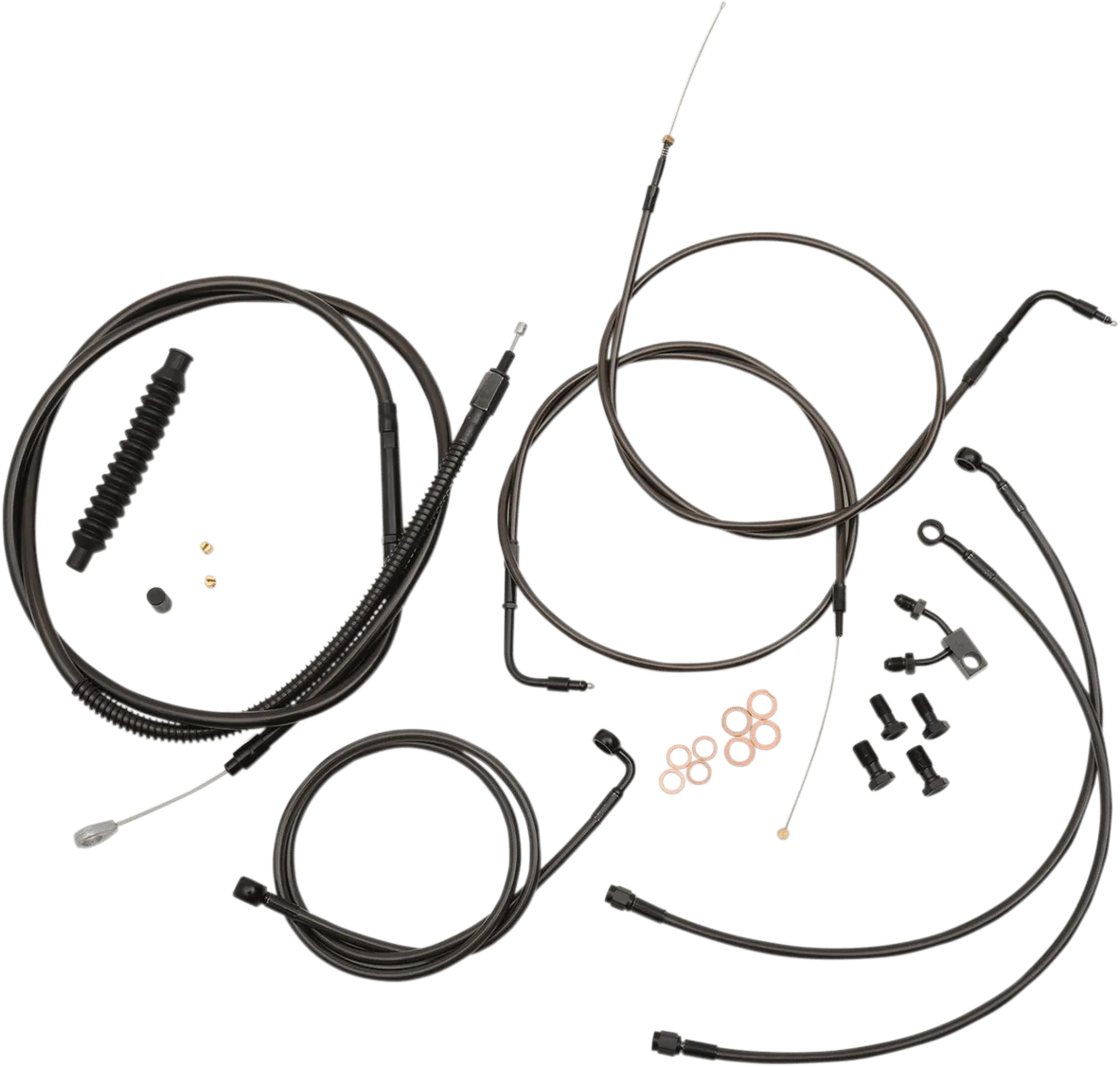 LA Choppers LA-8150KT-19M Cable/Brake Line Kit - 18in.-20in. Ape Hangers - Midnight