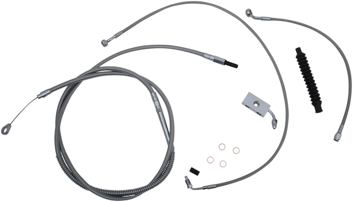LA Choppers LA-8152KT-13 Cable/Brake Line Kit - 12-14in. Ape Hangers - Stainless Steel