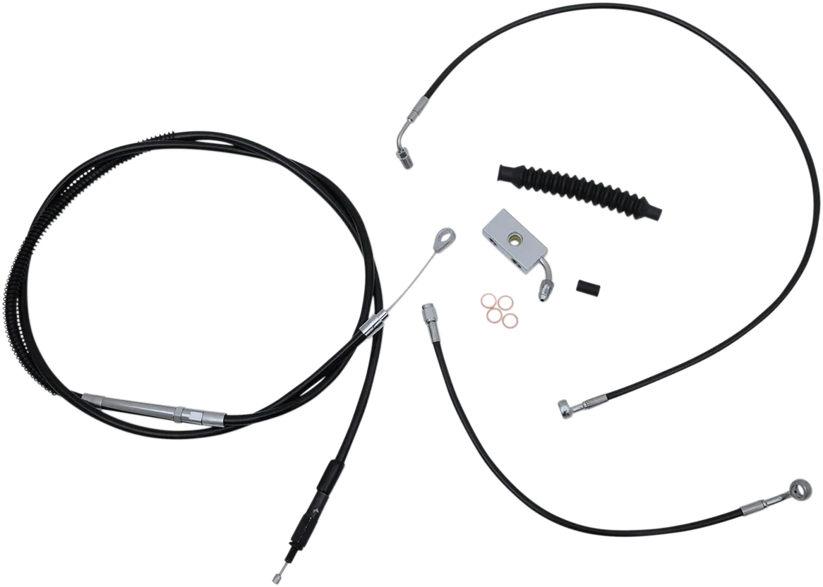 LA Choppers LA-8152KT-13B Cable/Brake Line Kit - 12-14in. Ape Hangers - Black