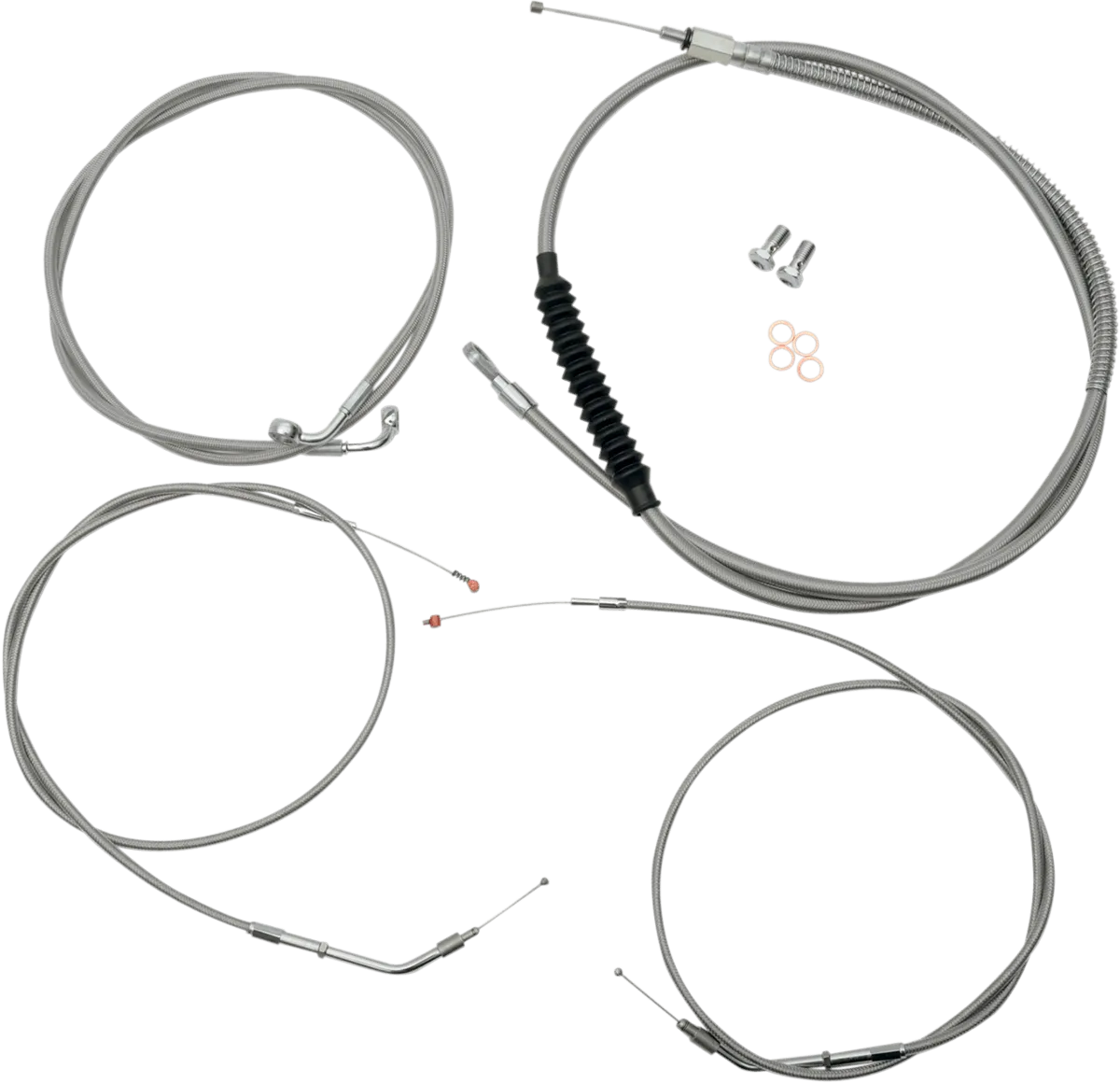 LA Choppers LA-8300KT-08 Cable/Brake Line Kit - Mini Ape Hangers - Stainless Steel