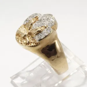 Ladies 14kt gold Diamond Cotton Boll Ring