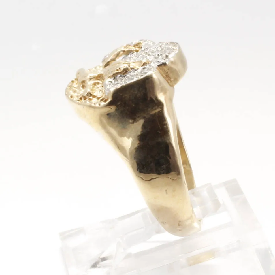 Ladies 14kt gold Diamond Cotton Boll Ring