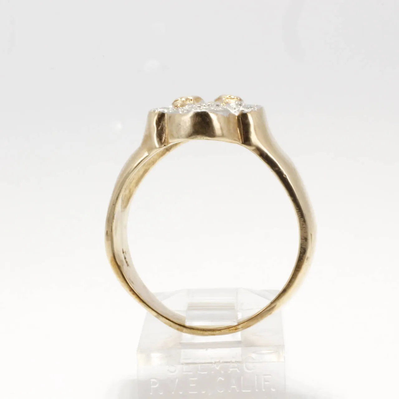 Ladies 14kt gold Diamond Cotton Boll Ring