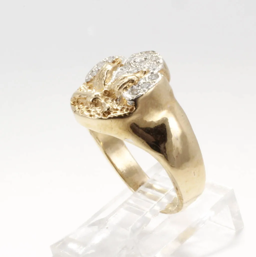 Ladies 14kt gold Diamond Cotton Boll Ring