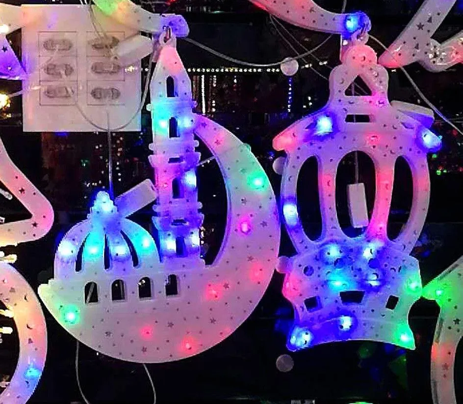 Lantern/Moon RGB Led Lights for Ramadan Eid Festival 12"
