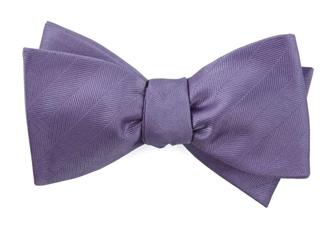 Lavender Herringbone Vow Bow Tie