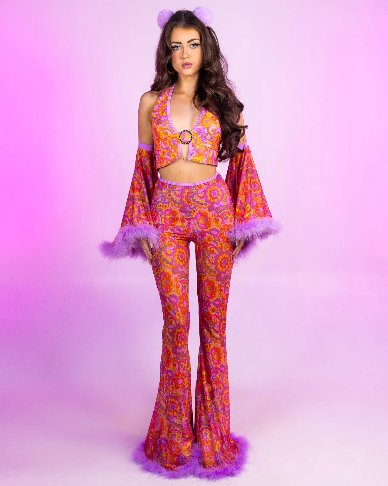 Lavender Paisley Daze Buckle Halter Top