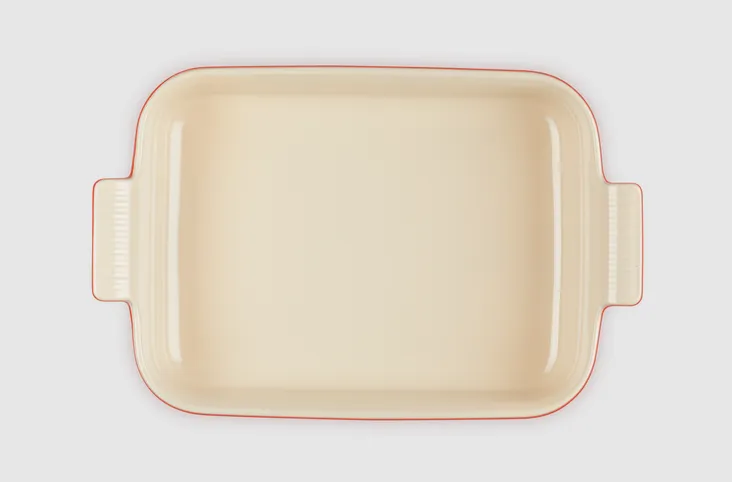 Le Cresuset Stoneware Heritage Rectangular Dish - 32CM Cerise