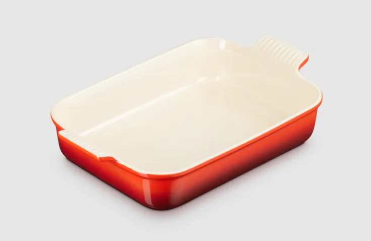Le Cresuset Stoneware Heritage Rectangular Dish - 32CM Cerise