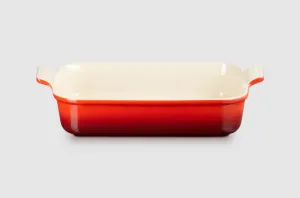 Le Cresuset Stoneware Heritage Rectangular Dish - 32CM Cerise