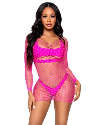 Leg Avenue Find Me In Paradise Net Mini Dress 86128