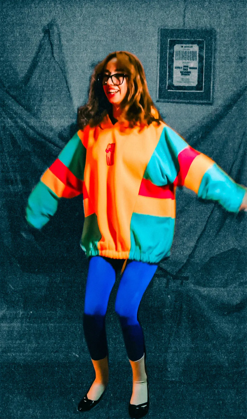 Let's Hug Colorful Oversized Hooded Sweatshirt