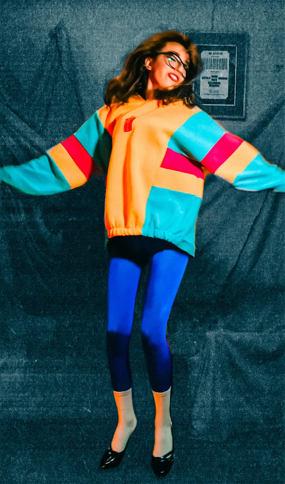 Let's Hug Colorful Oversized Hooded Sweatshirt