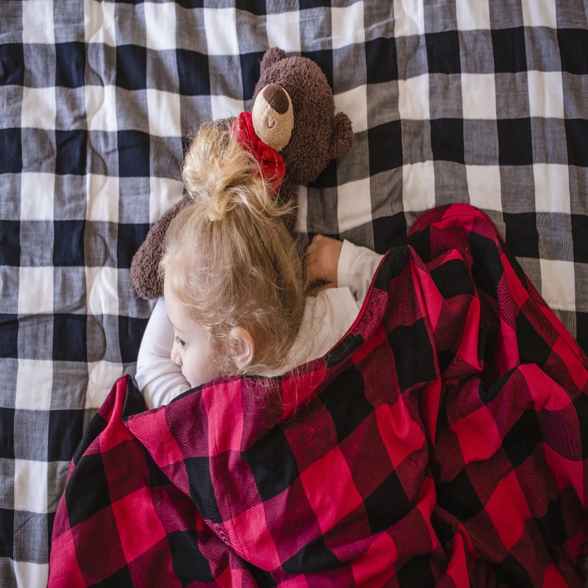Lifetime Blanket (Toddler Blanket) - Red and black buffalo check