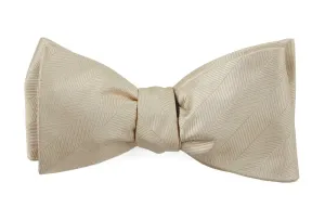Light Champagne Herringbone Vow Bow Tie
