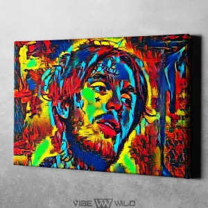 Lil Peep Canvas Art - Abstract Colors