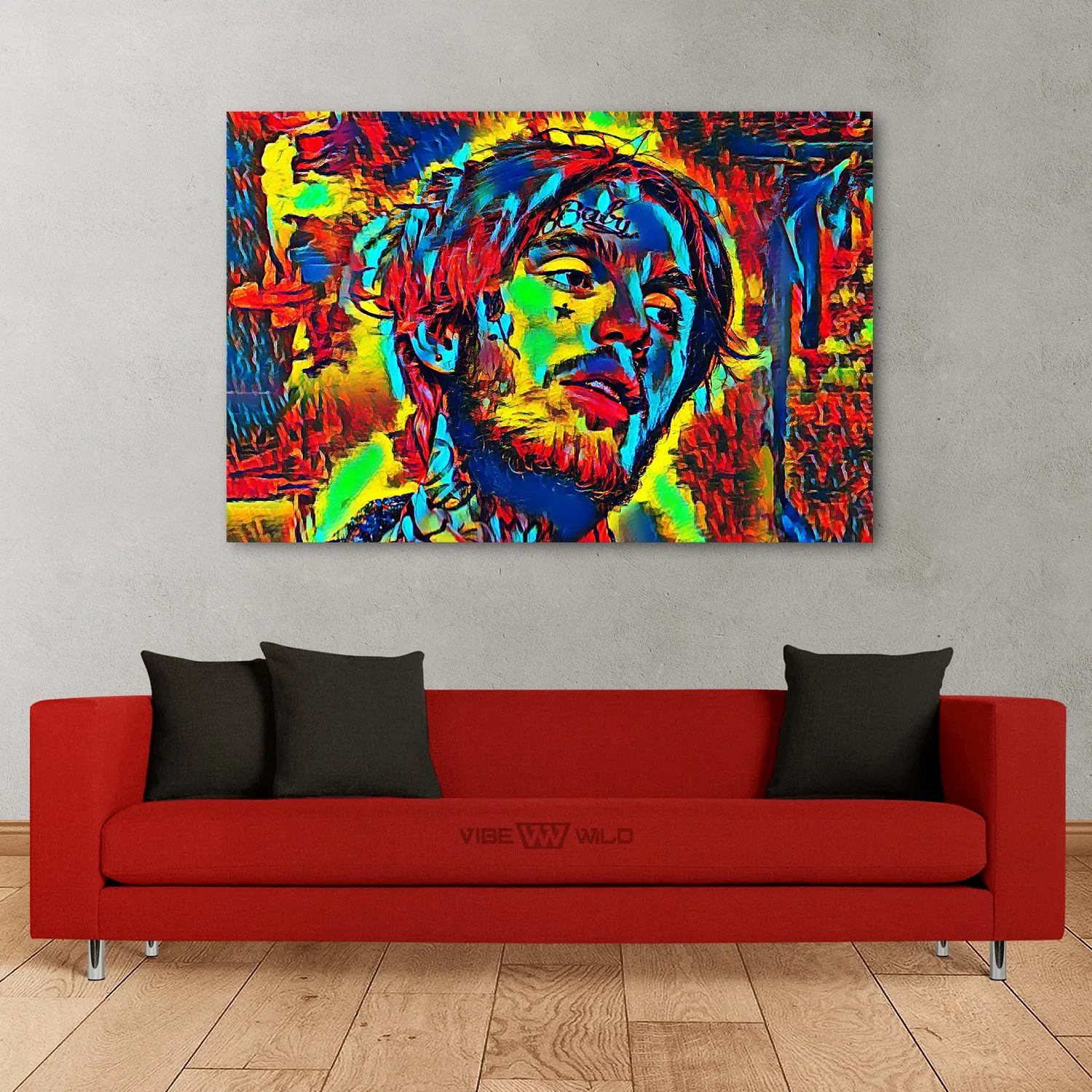 Lil Peep Canvas Art - Abstract Colors