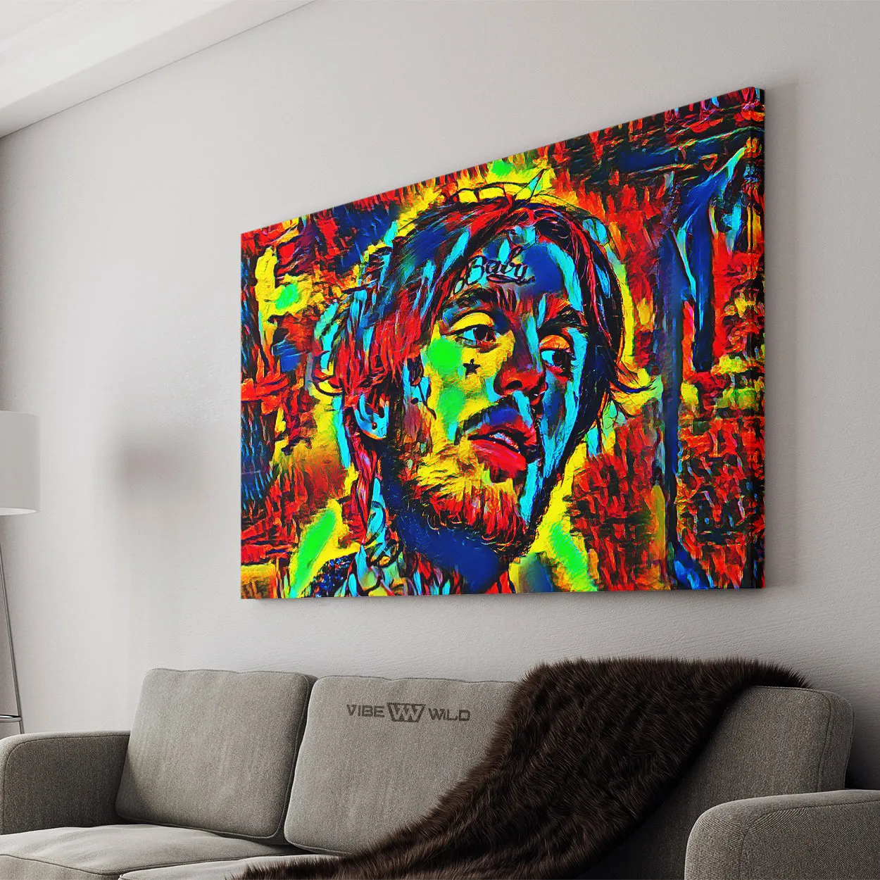 Lil Peep Canvas Art - Abstract Colors