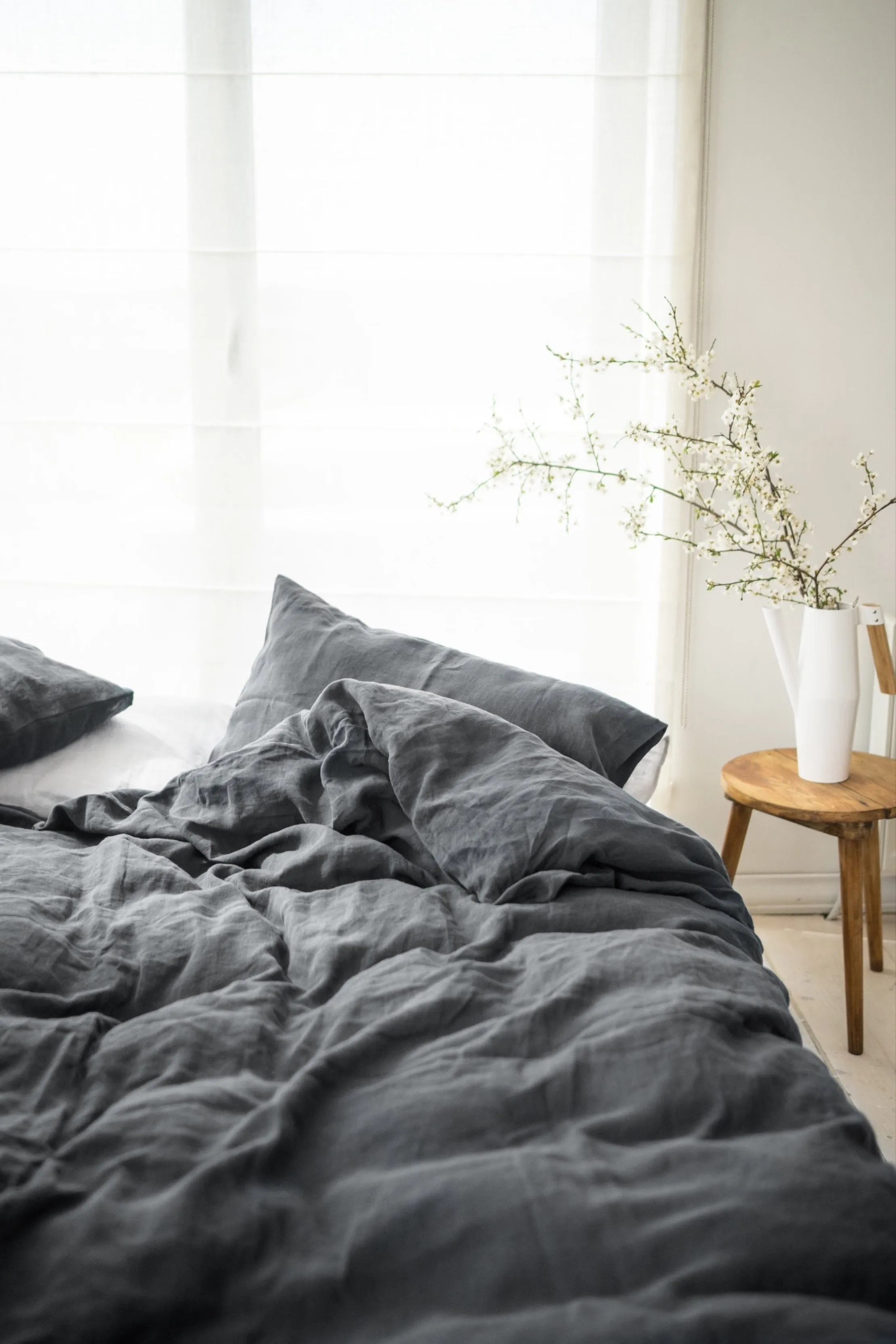 Linen duvet cover - dark gray