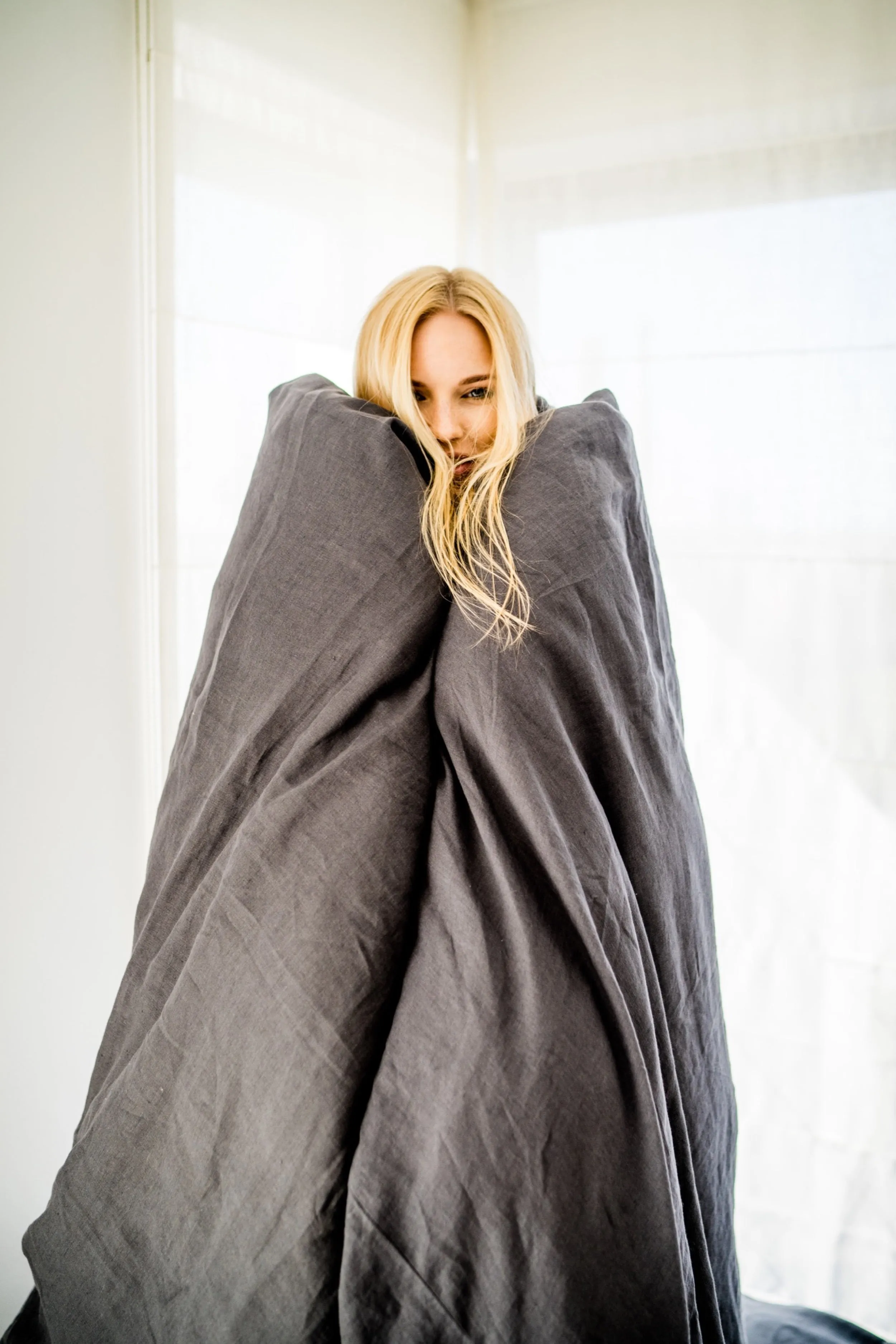 Linen duvet cover - dark gray