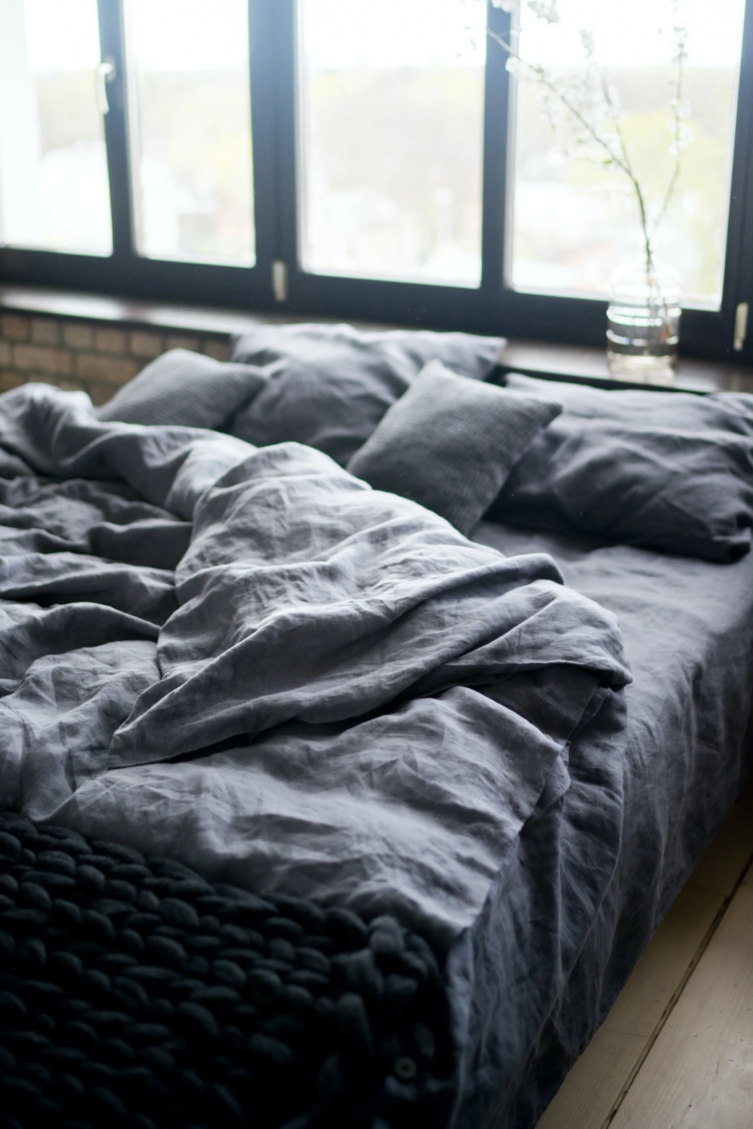 Linen duvet cover - dark gray