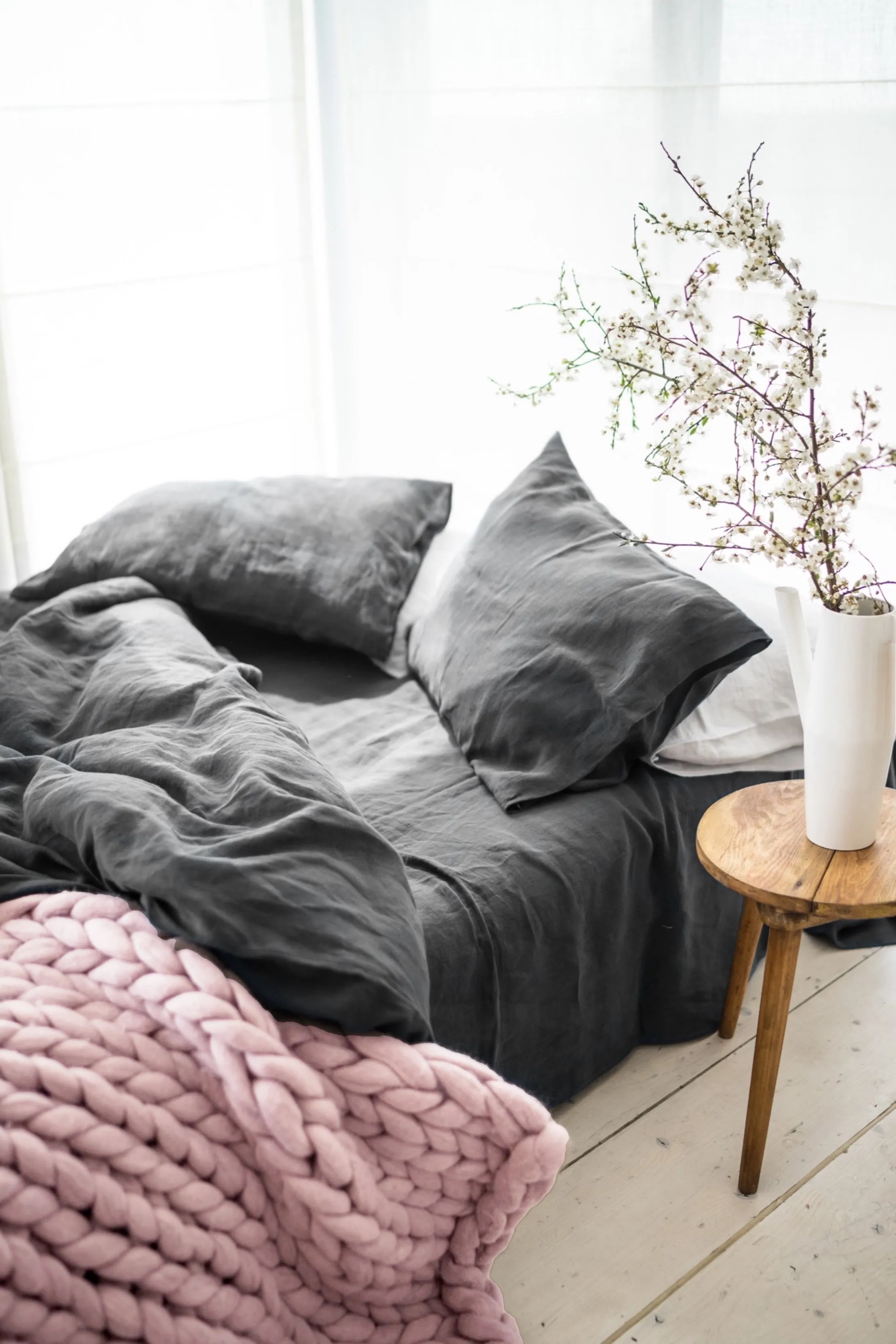 Linen duvet cover - dark gray