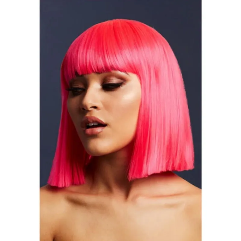 Lola Blunt Bob Wig - Neon Pink