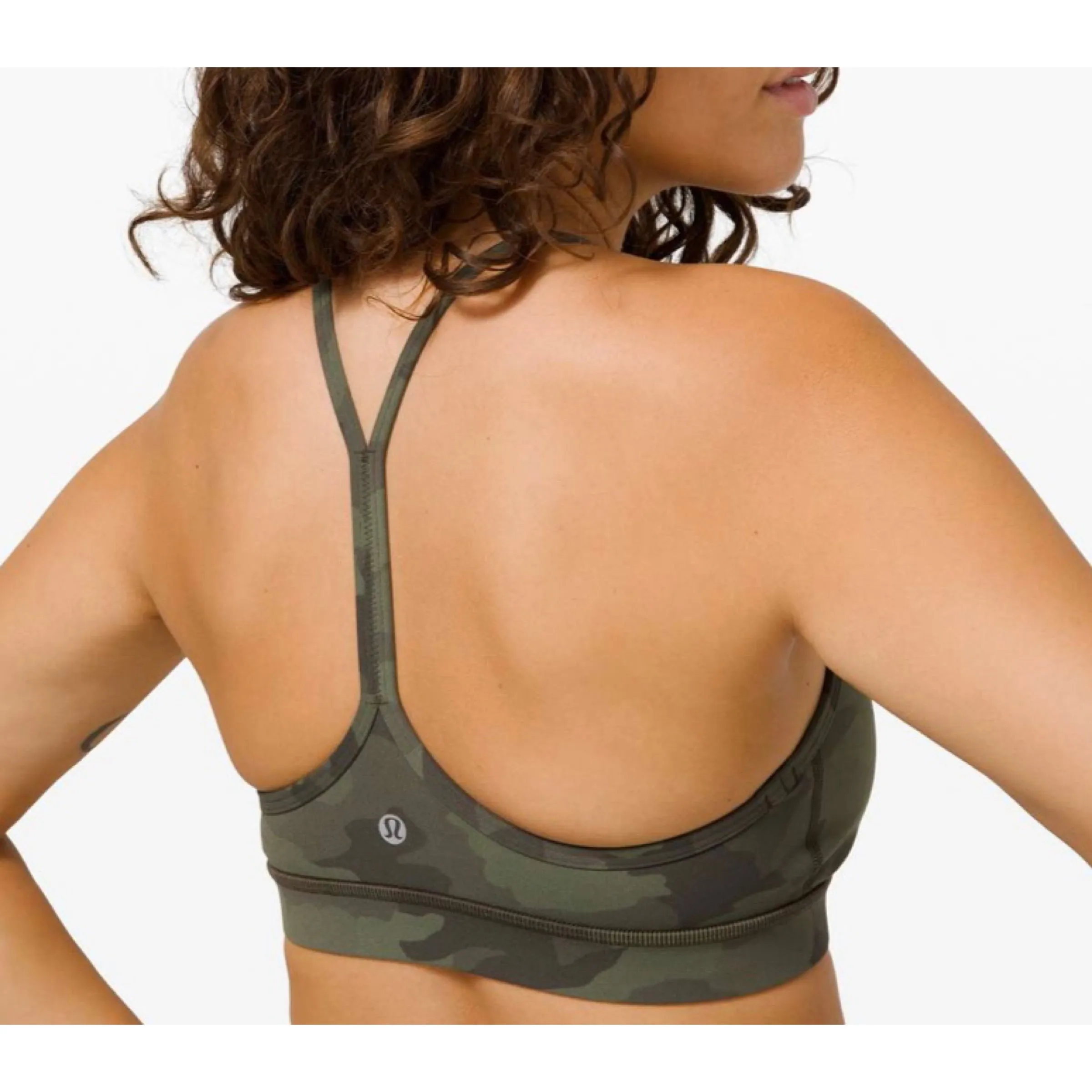 Lululemon Flow Y Bra Nulu  Heritage 365 Camo Green Twill Multi Size 10