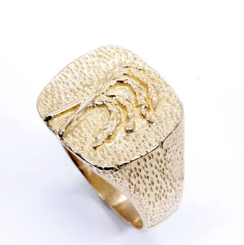 Mans Rice Ring made in Solid 14kt yellow gold for Rice Farmer