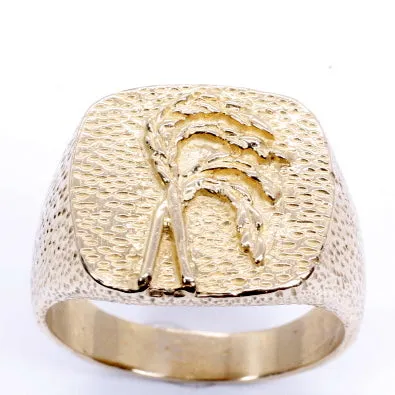 Mans Rice Ring made in Solid 14kt yellow gold for Rice Farmer