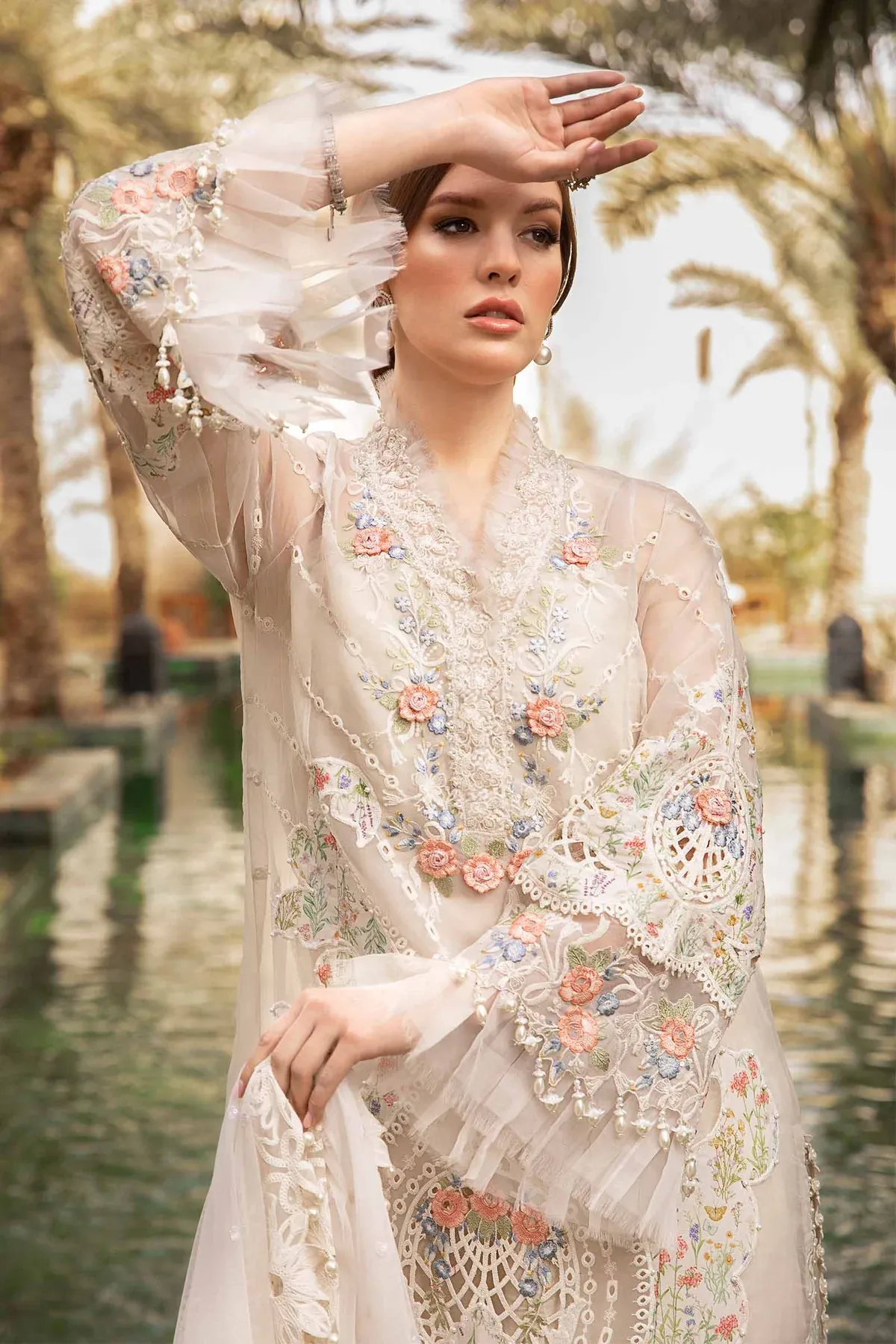 Maria.B Luxury Lawn Embroidered 3 Pc Unstitched D-2405-A Eid Collection