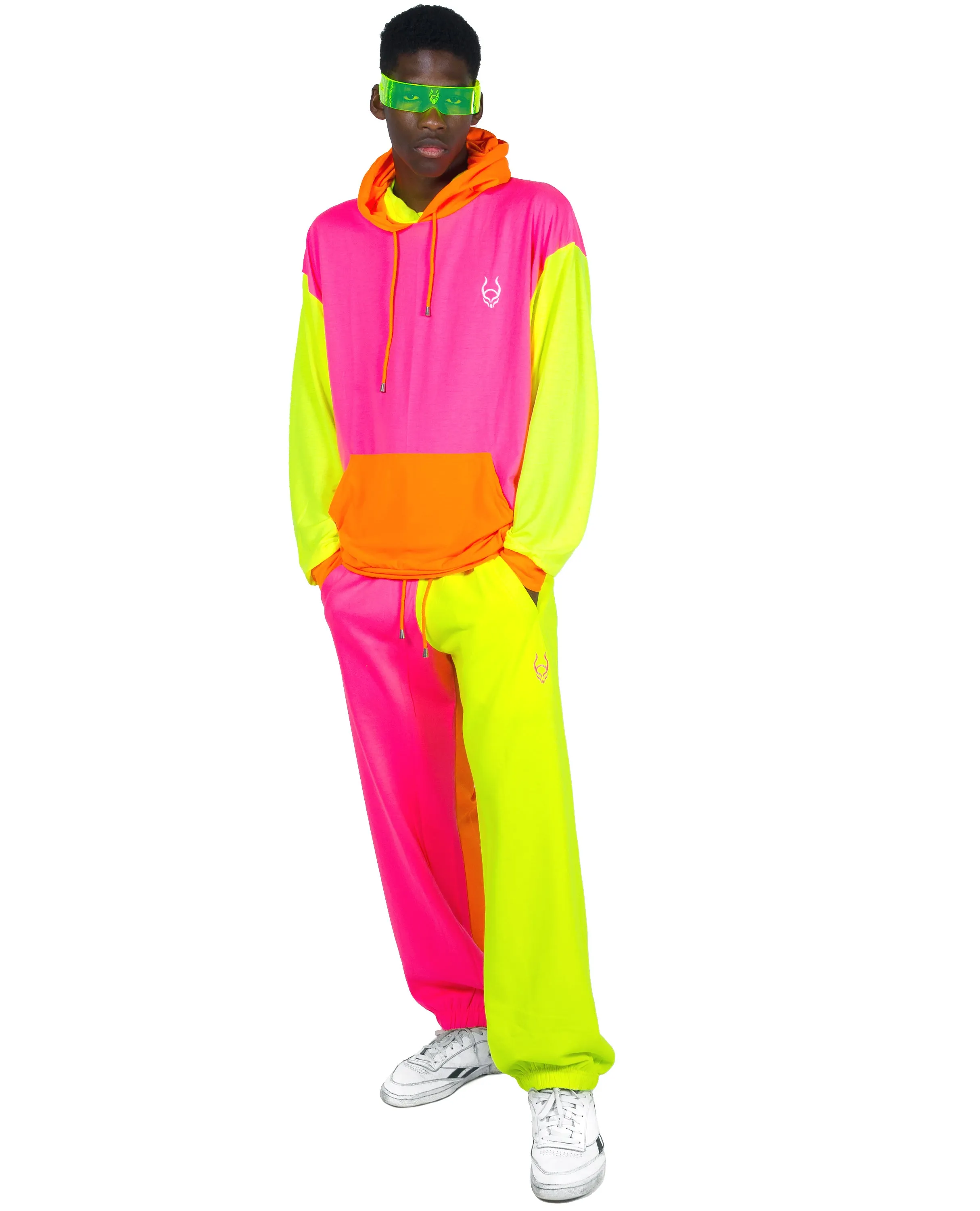 MASK HOODIE MULTI NEON LIGHT