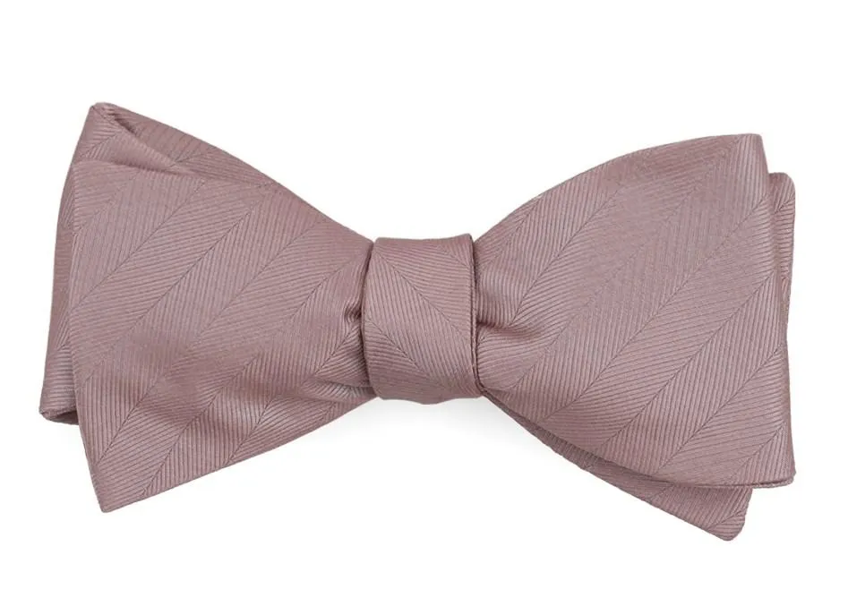 Mauve Stone Herringbone Vow Bow Tie