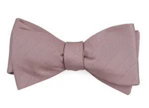 Mauve Stone Herringbone Vow Bow Tie