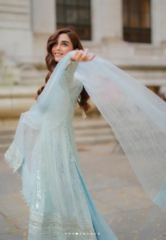 Maya Ali Chiffon Embroidered Formal sequence chiffon  Collection Unstitched