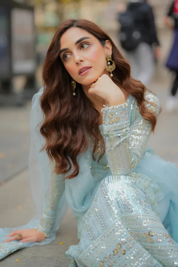 Maya Ali Chiffon Embroidered Formal sequence chiffon  Collection Unstitched
