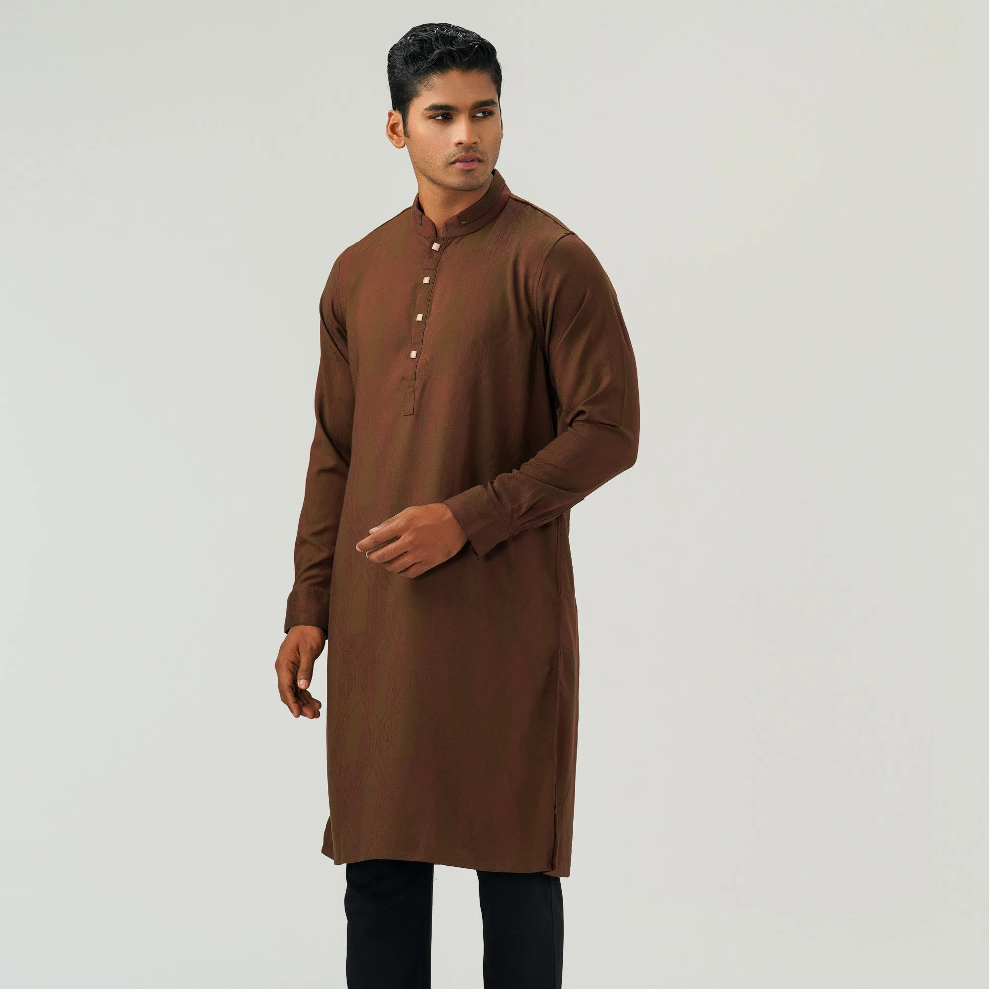 Mens Coffee Bronze Panjabi
