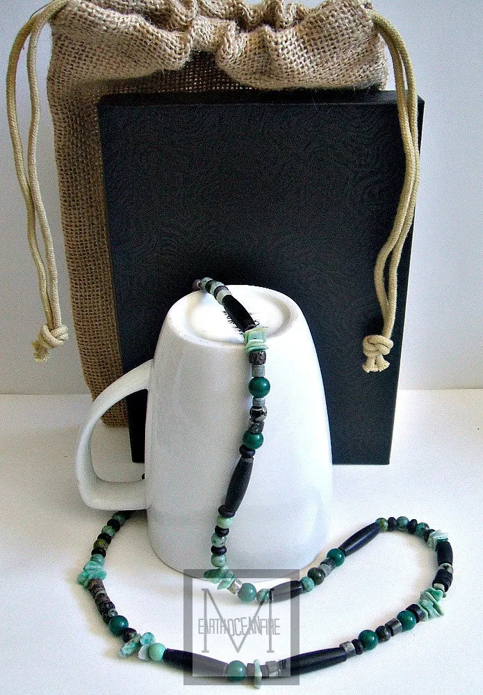 Men's Green Jade Science Fiction Necklace