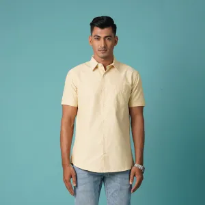 Mens Yellow Short Sleeve Shirt