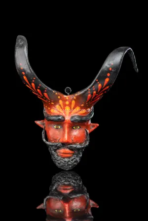 Mexican Devil Paper Maché Head with Beard and Black Horns