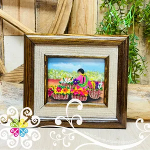 Mexican Florist  - Embroidered Wood Frame