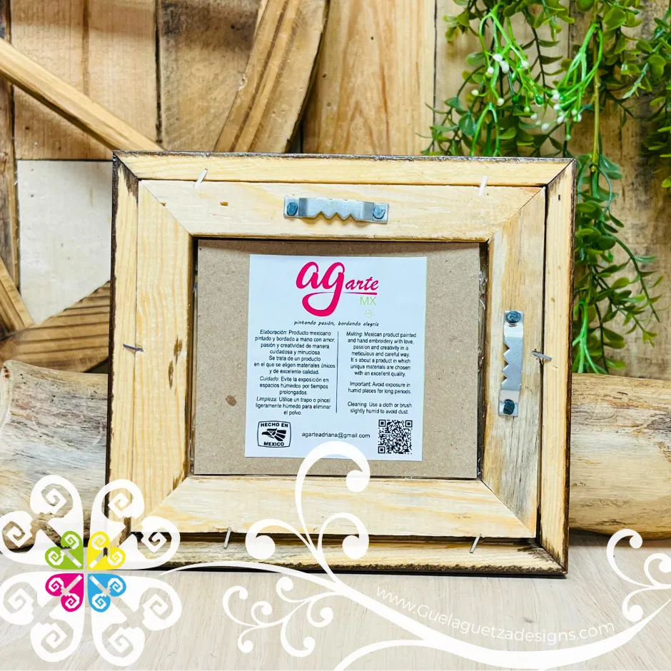Mexican Florist  - Embroidered Wood Frame