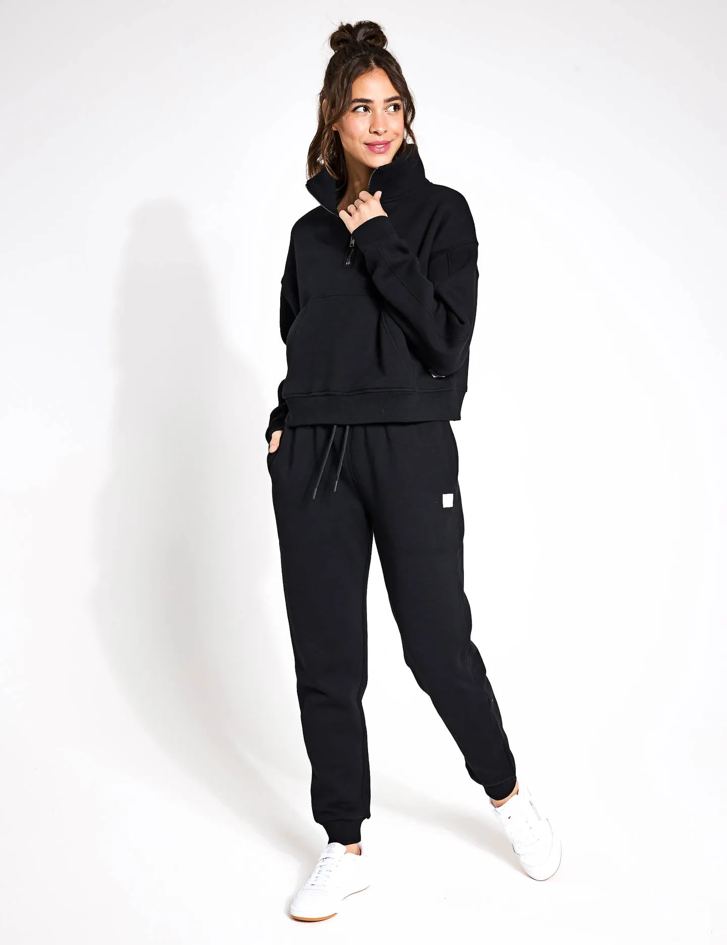 Millie Slim Fleece Track Pant - Black