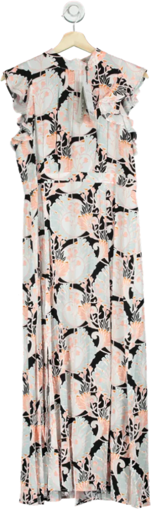 Mint Velvet Multi-colour Floral Print Halter Midi Dress UK 12