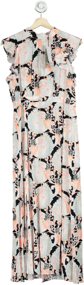 Mint Velvet Multi-colour Floral Print Halter Midi Dress UK 12