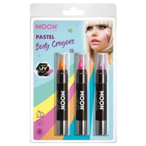 Moon Glow Intense Neon Uv Body Crayons, Orange, Pink, Lilac