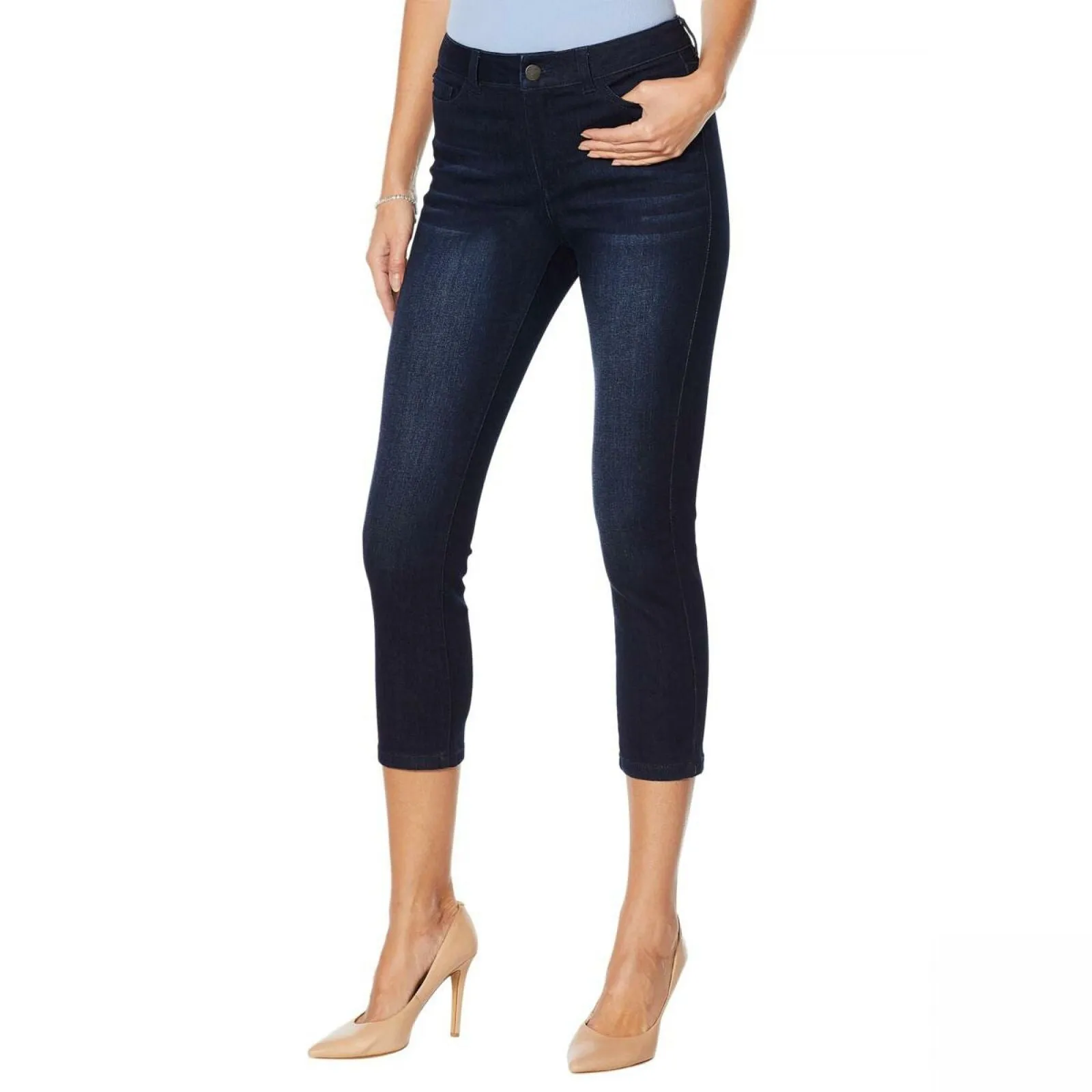 MOTTO Women's Modern Stretch Denim 5-Pocket Cropped Jeans